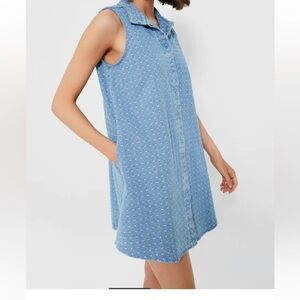 Tuckernuck - Light Wash Denim Dot Sleeveless Charlie Dress